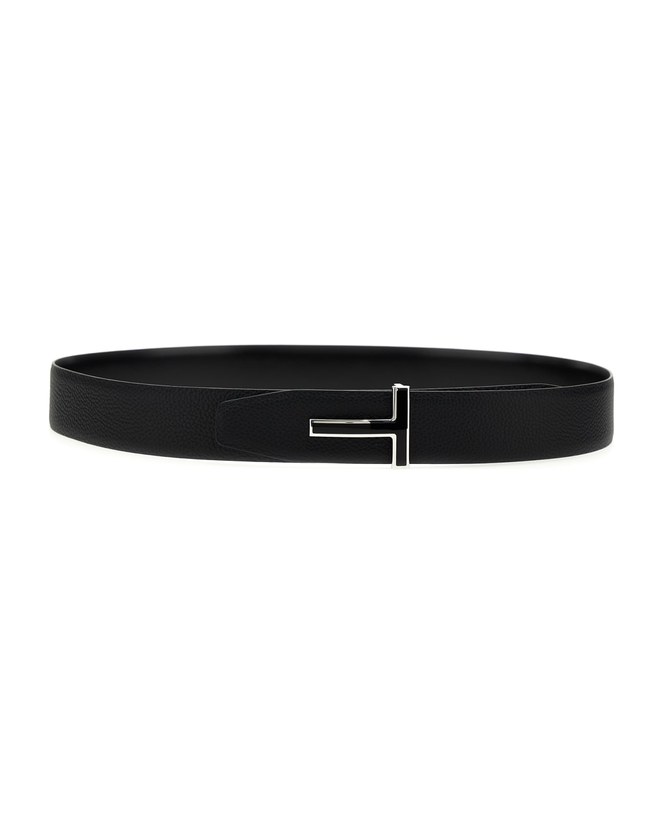 Tom Ford Logo Leather Belt - Black