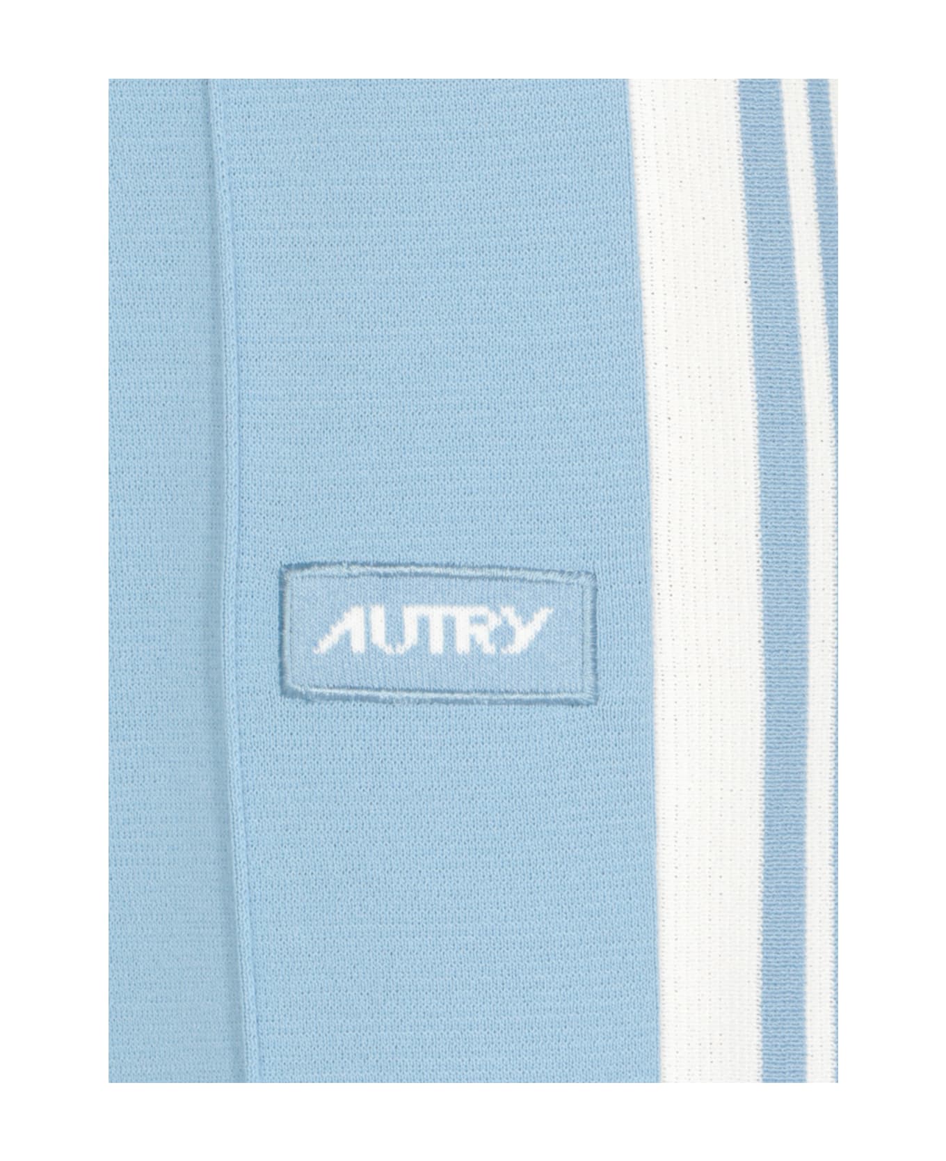 Autry Viscose Pants With Logo - Light Blue