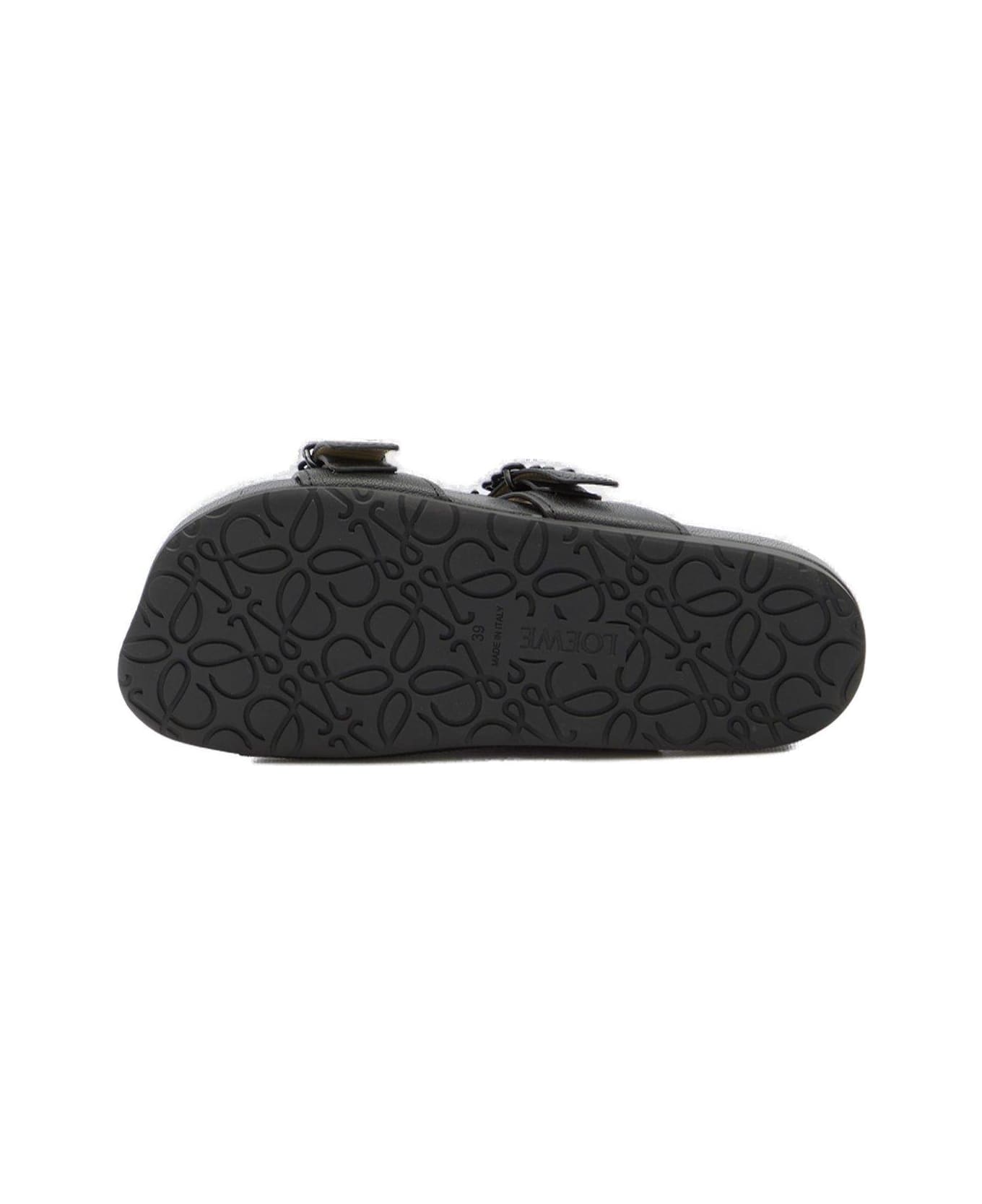 Loewe Logo-plaque Slip-on Sandals - Black サンダル
