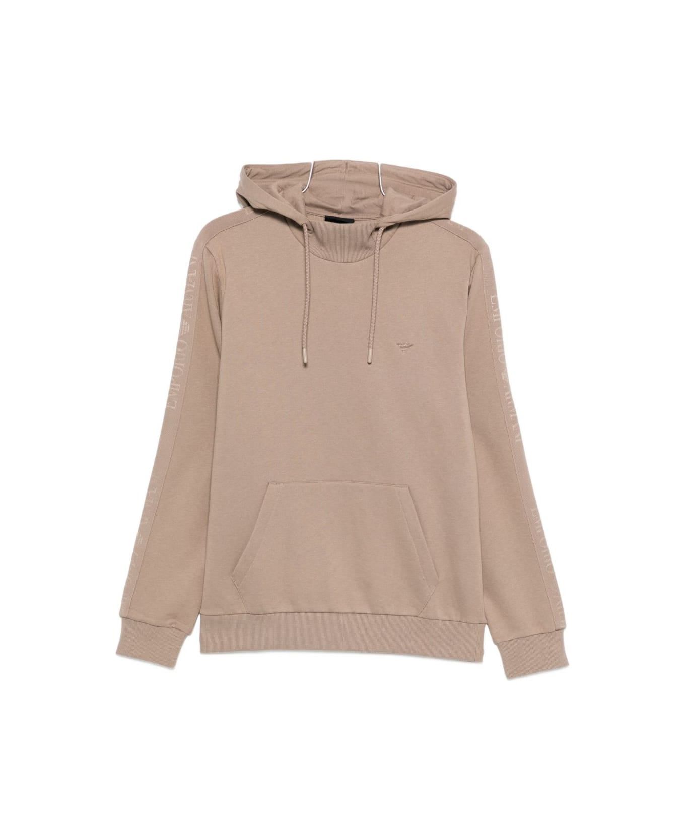 Emporio Armani Cotton Blend Loungewear Hoodie - Marrone chiaro