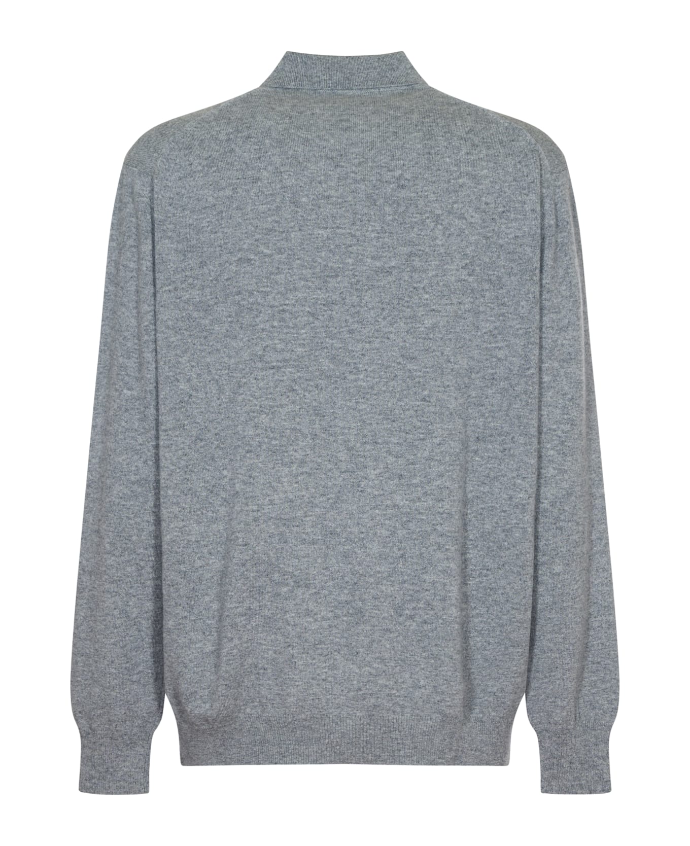 Comme des Garçons Rib Trim Plain Polo Sweater - Grey ニットウェア