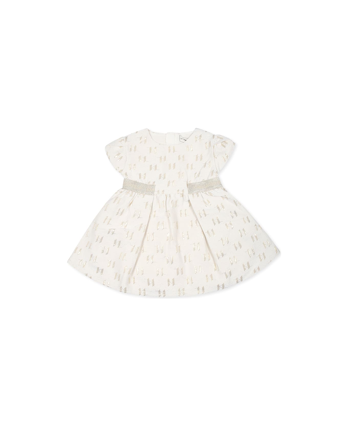 Karl Lagerfeld Kids Ivory Dress For Baby Girl With Logo - Ivory