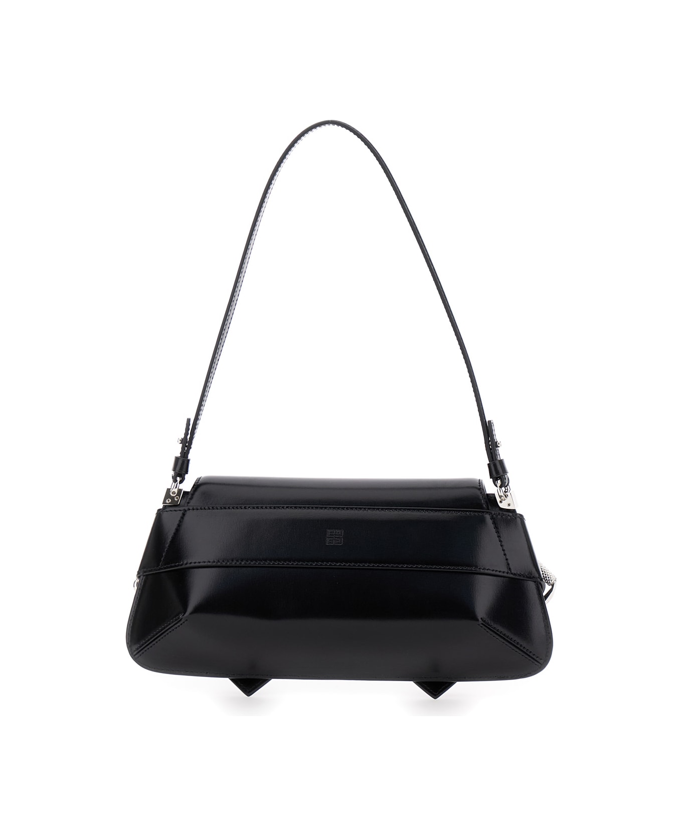 Givenchy 'voyou' Black Shoulder Bag With Buckles And Logo In Leather Woman - Black トートバッグ