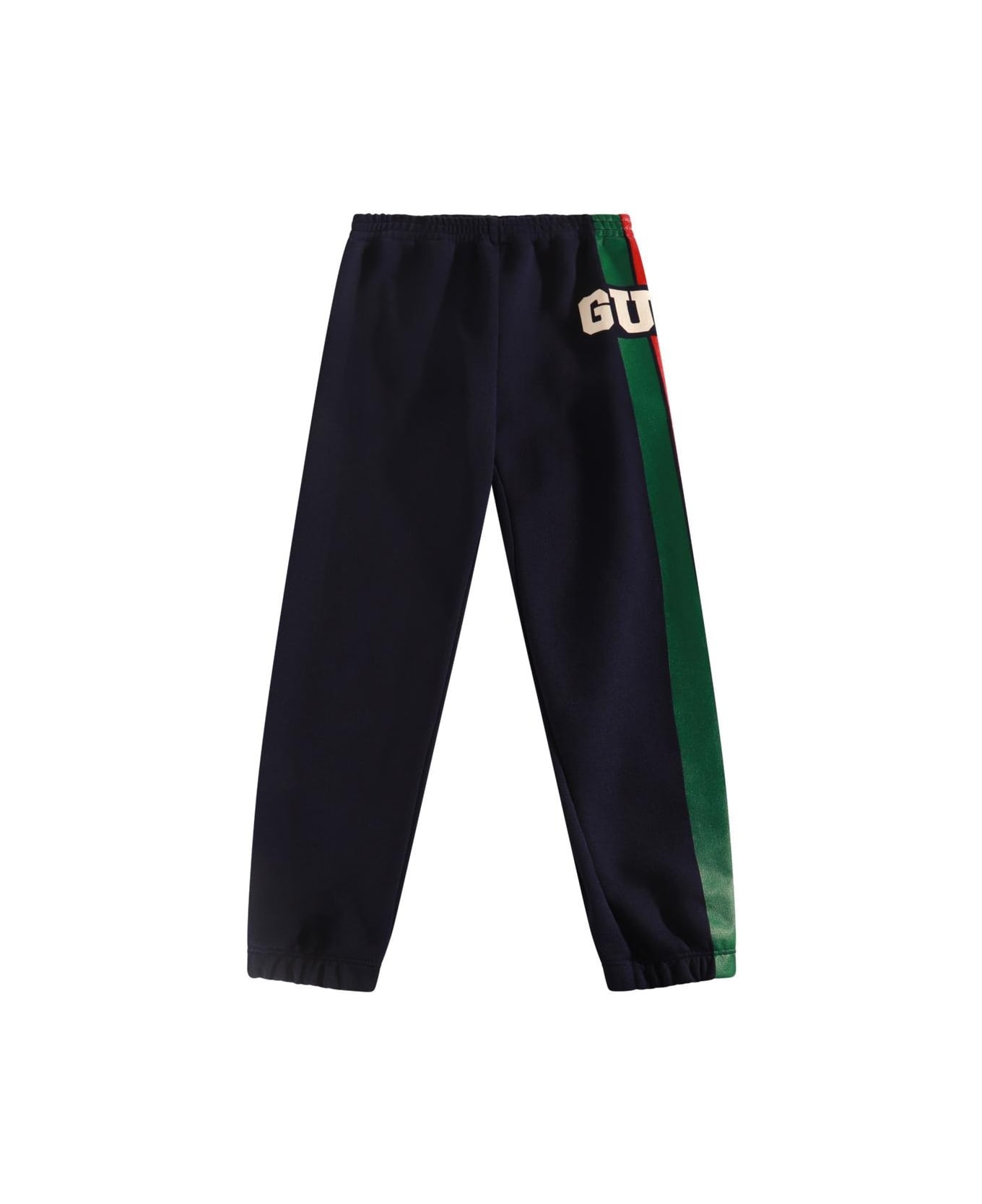 Gucci Logo Printed Straight Leg Track Pants - Blue