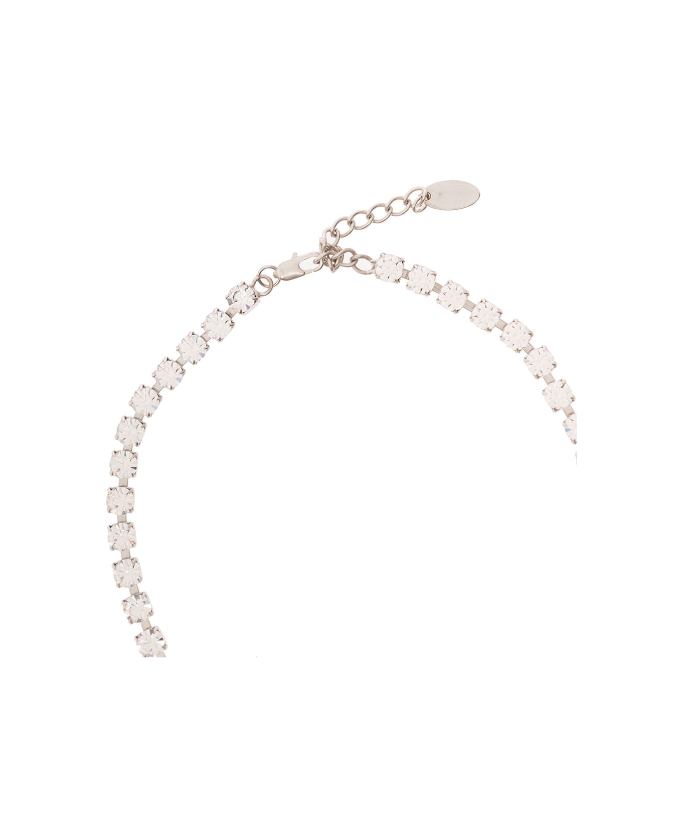 Forte_Forte White Crystals Collier With Asymmetric Pendants In Brass Woman - Metallic