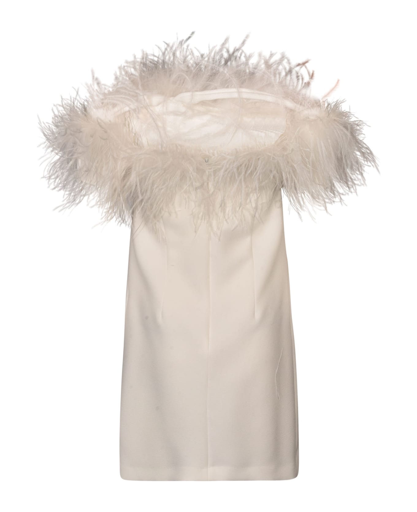 Parosh Fur Applique Sleeveless Short Dress - 002