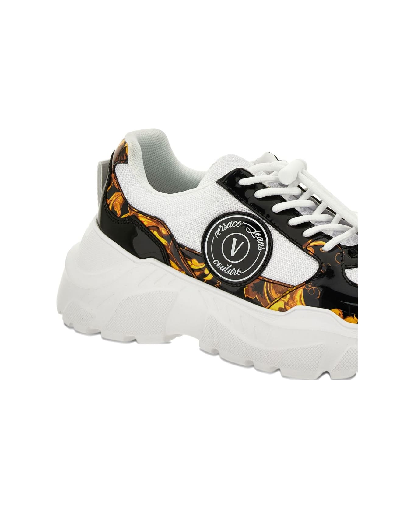Versace Jeans Couture Baroque Print Sneakers - White