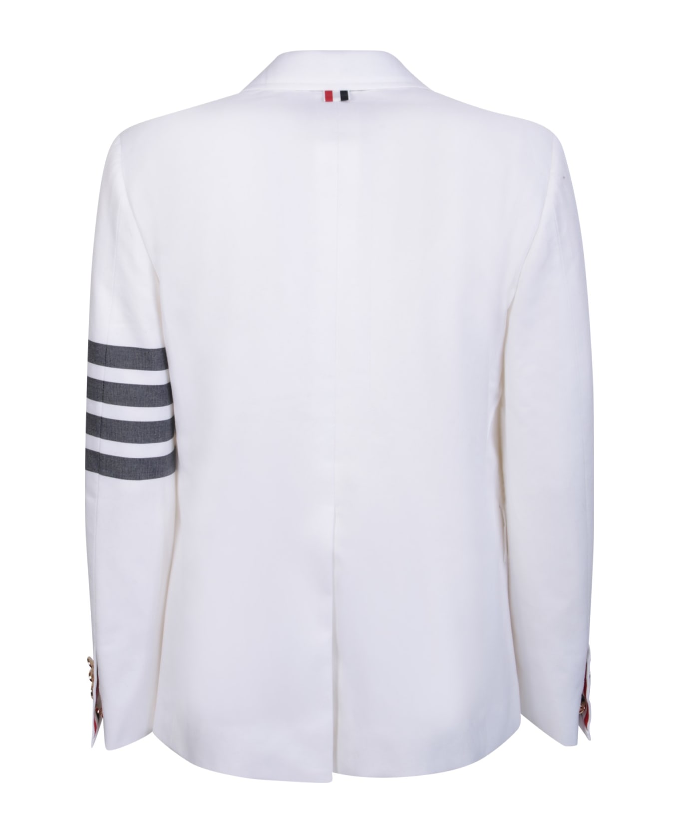 Thom Browne White Giacca Dp 4 Bar Bia Gri Jacket - White