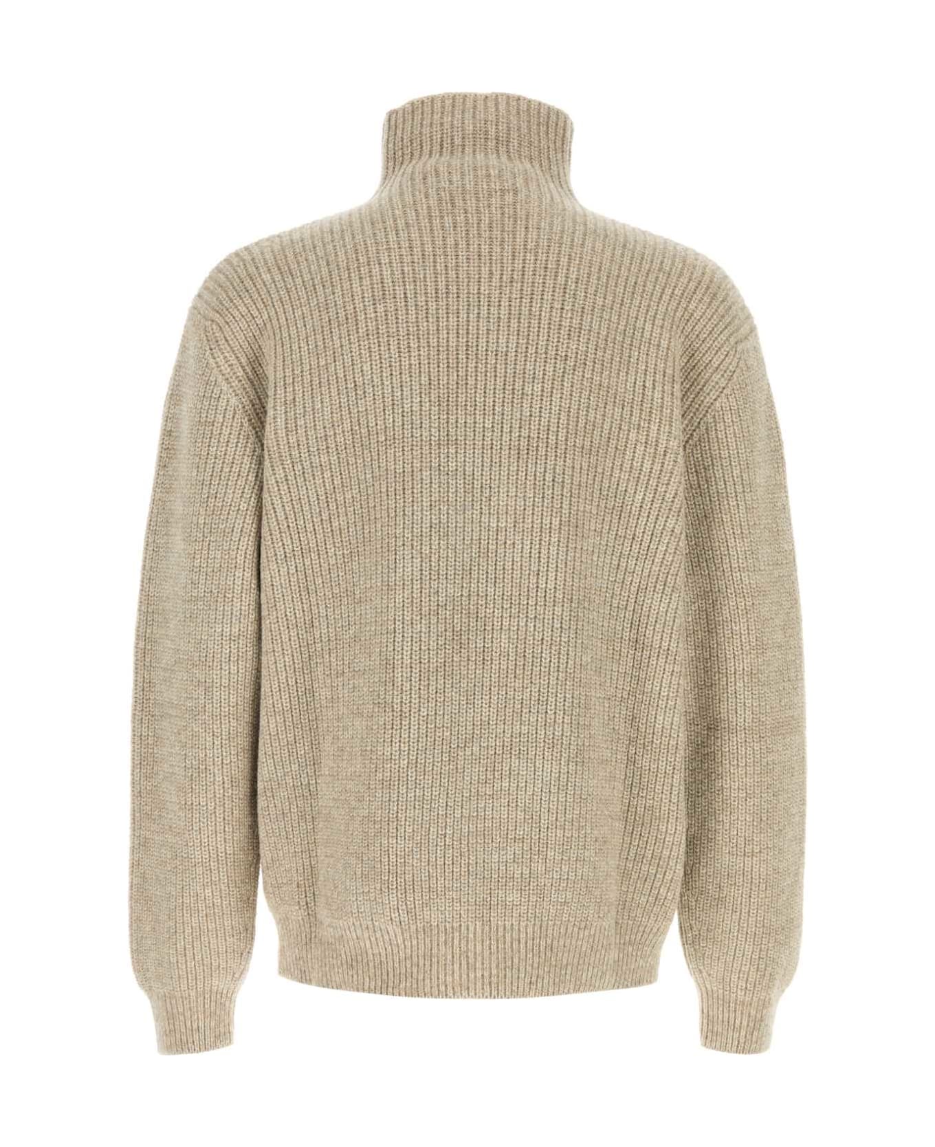Lemaire Cappuccino Wool Oversize Sweater - BEIGEOAT