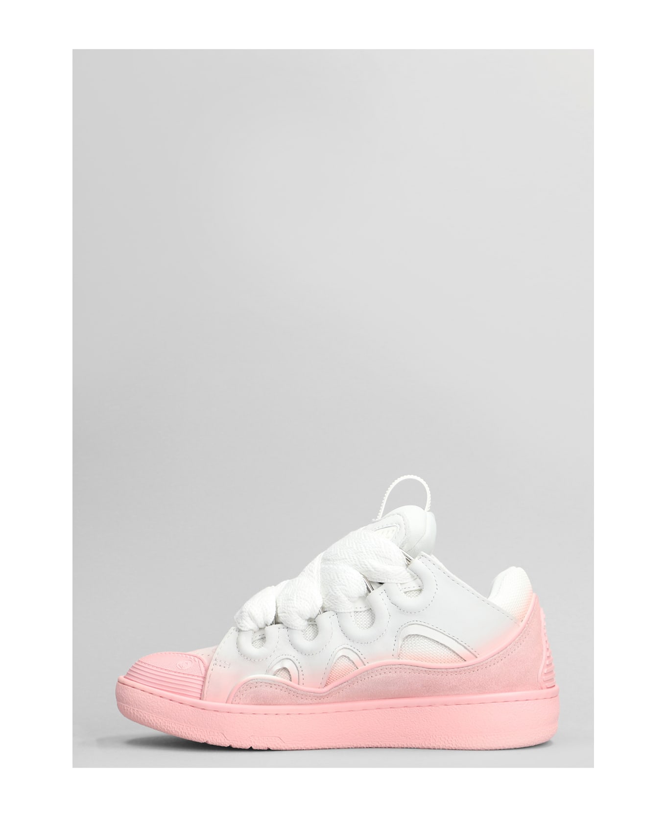 Lanvin Curb Sneakers In Rose-pink Leather - rose-pink スニーカー