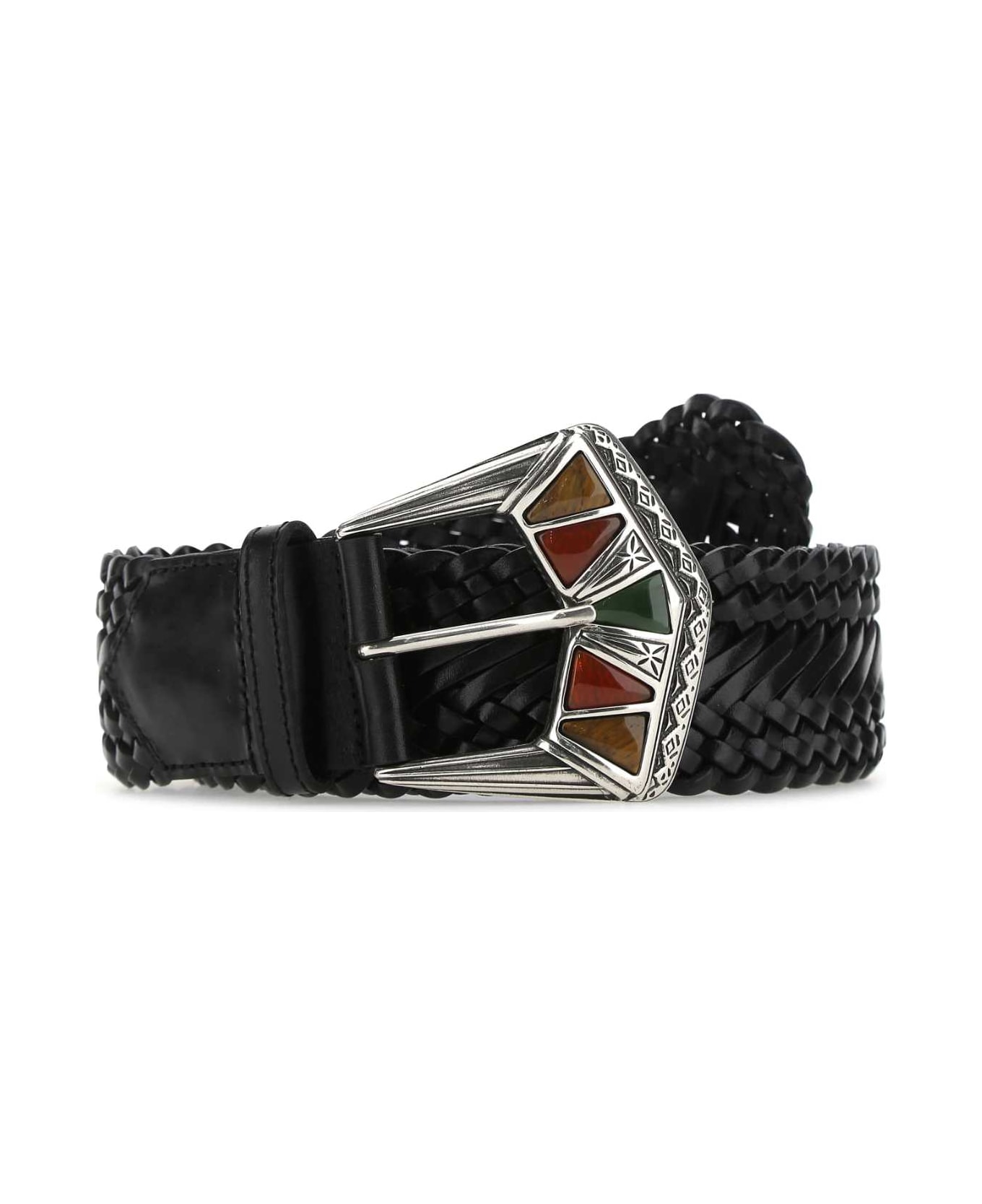 Etro Black Leather Belt - 0001