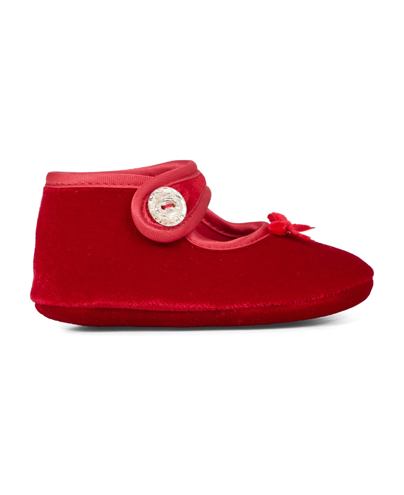Monnalisa Red Ballet Shoes For Baby Girl With Bow - Red