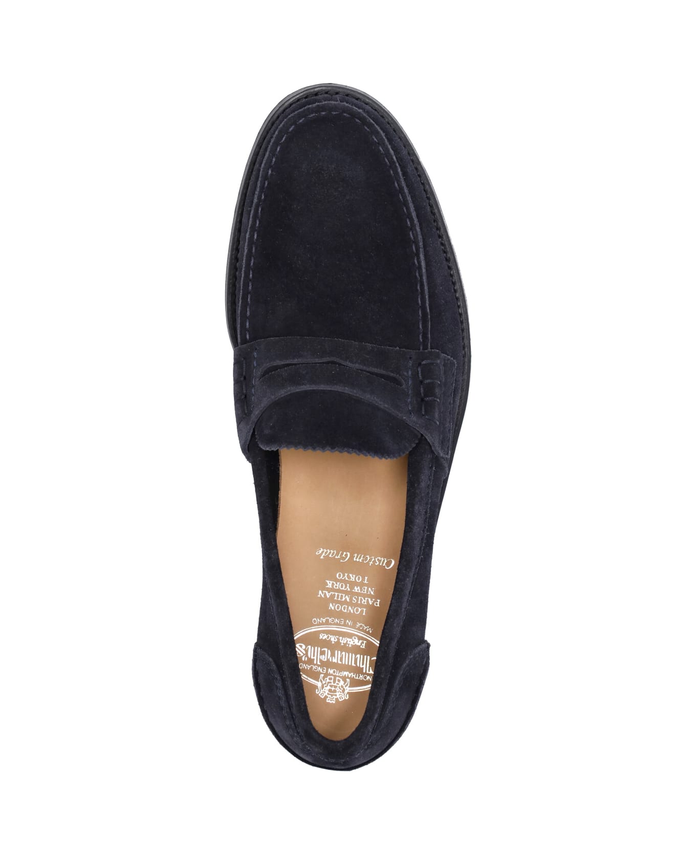 Church's Navy Blue Suede Pembrey Loafers - Blue