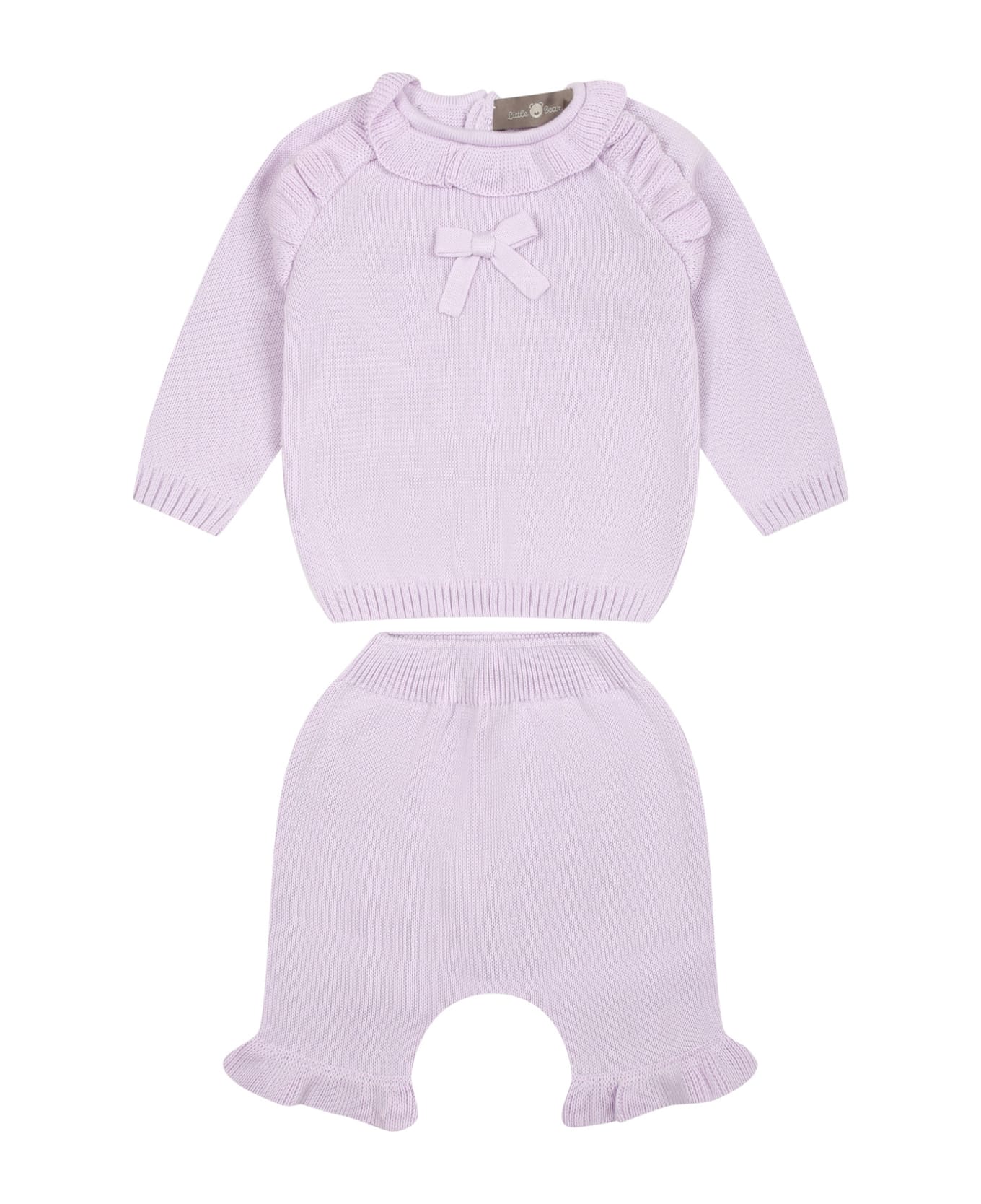 Little Bear Wisteria Birth Suit For Baby Girl - Violet ボディスーツ＆セットアップ