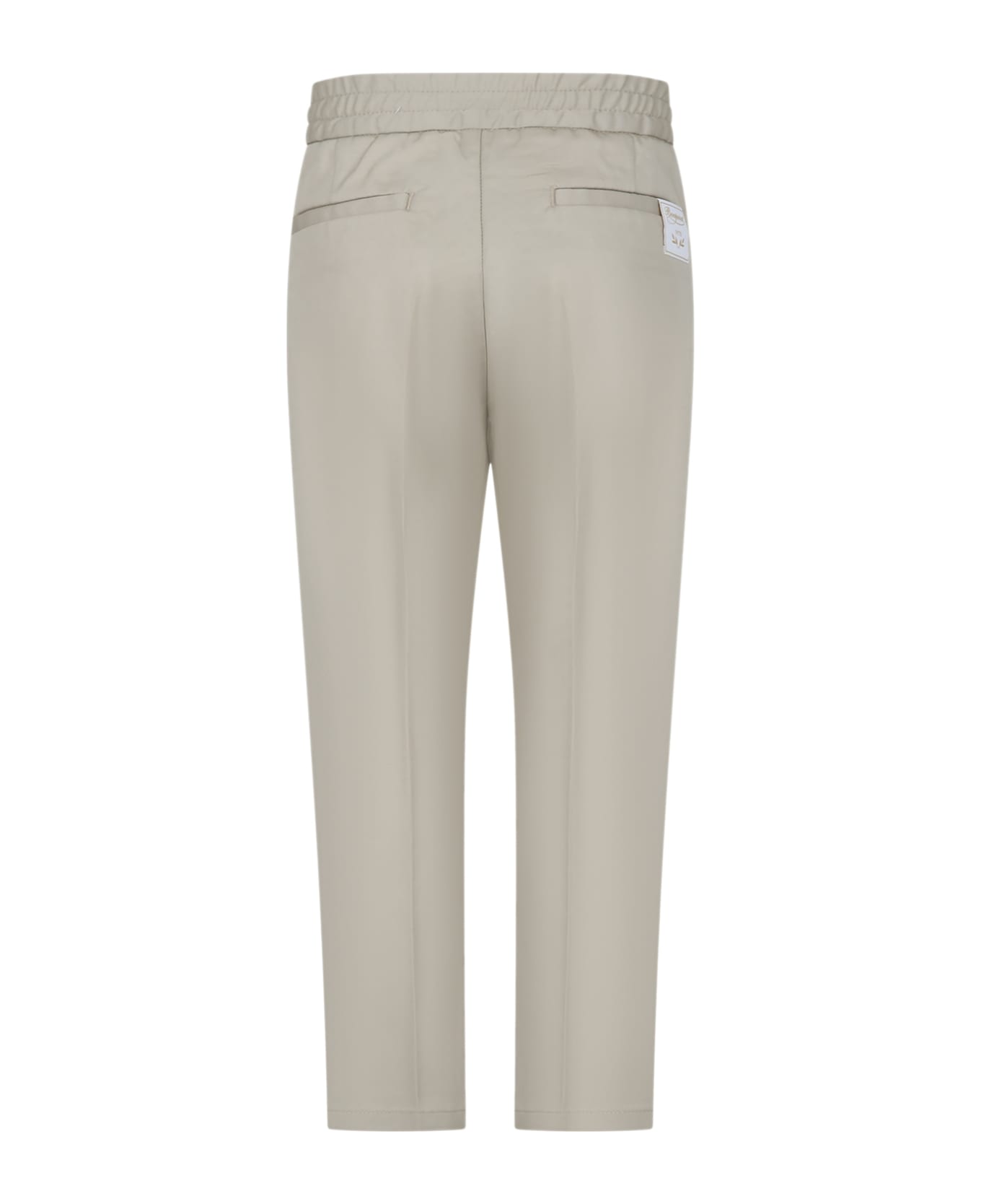 Bonpoint Beige Trousers For Boy With Logo - Beige ボトムス