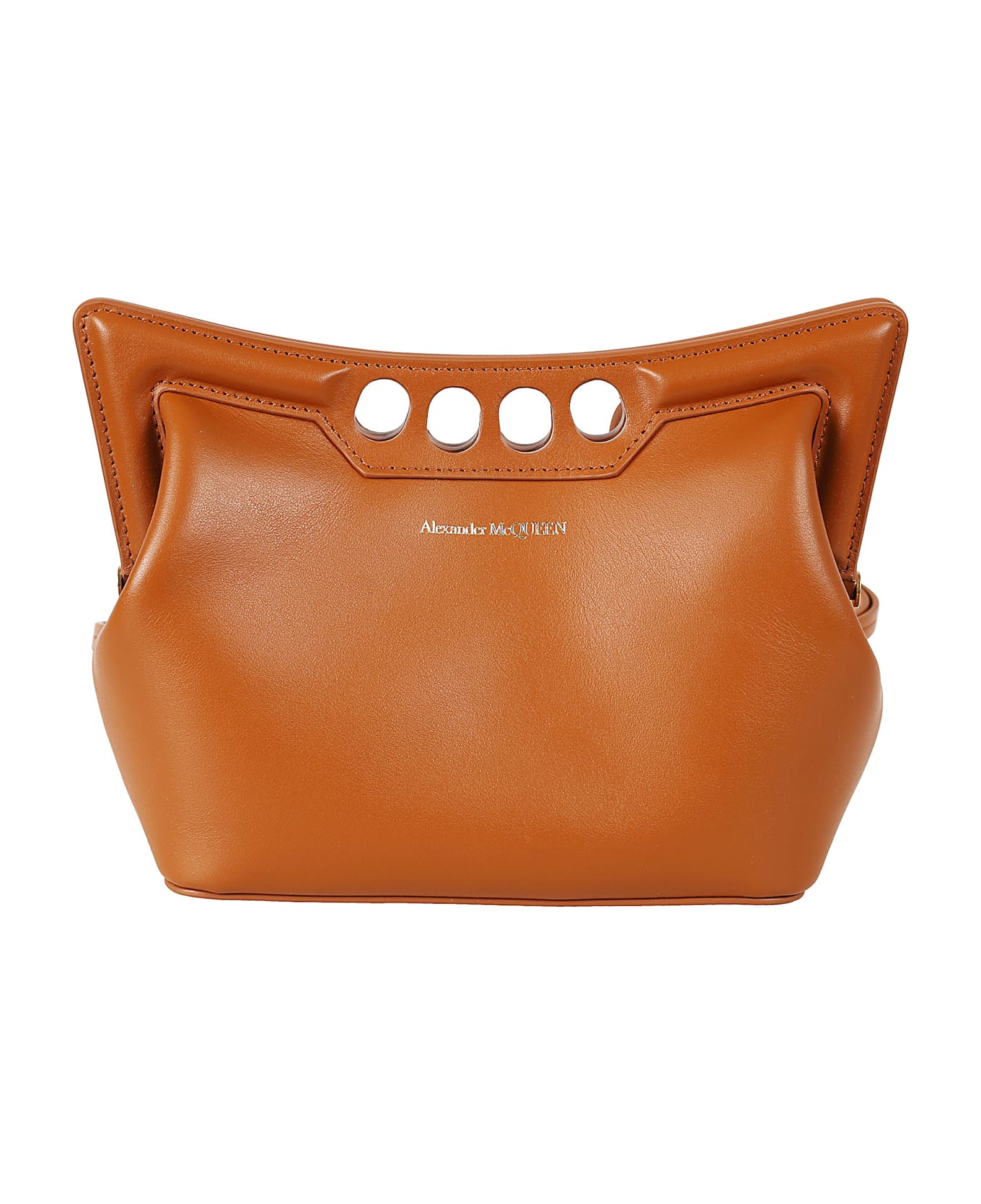 Alexander McQueen The Mini Peak Crossbody Bag - Caramel Tan
