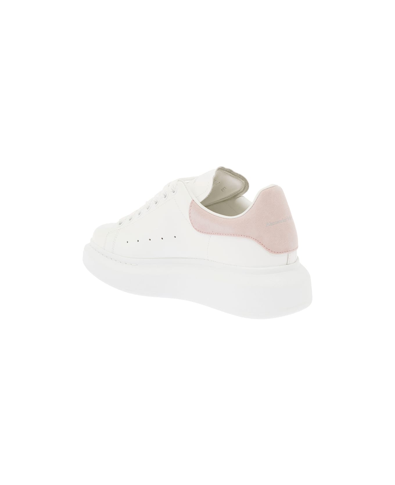 Alexander McQueen Woman's Oversize White And Pink Leather Sneakers - White