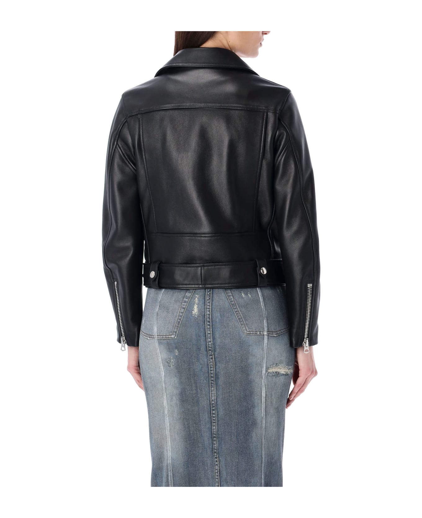 Acne Studios Biker Leather Jacket - BLACK