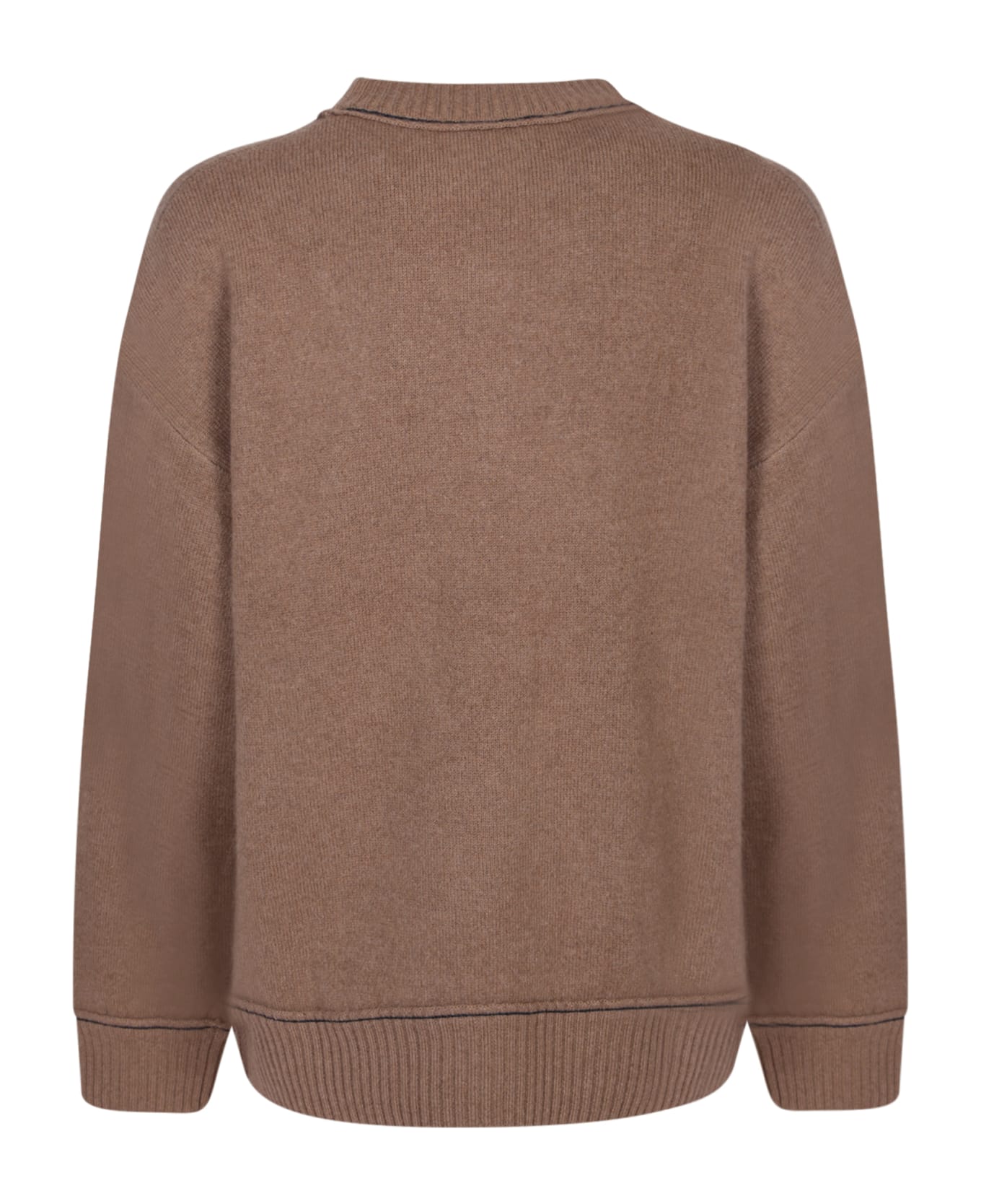 Sacai Cashmere And Cotton Beige Sweater - Beige
