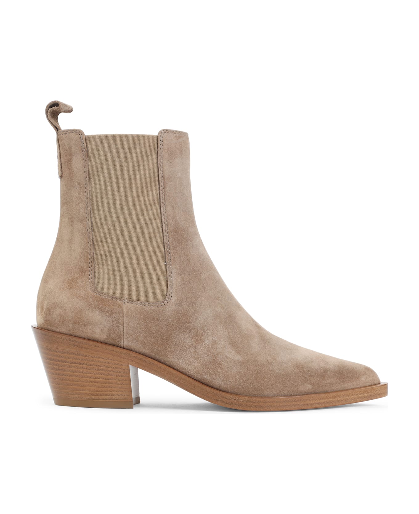 Gianvito Rossi Suede Leather Ankle Boots - Caml Camel