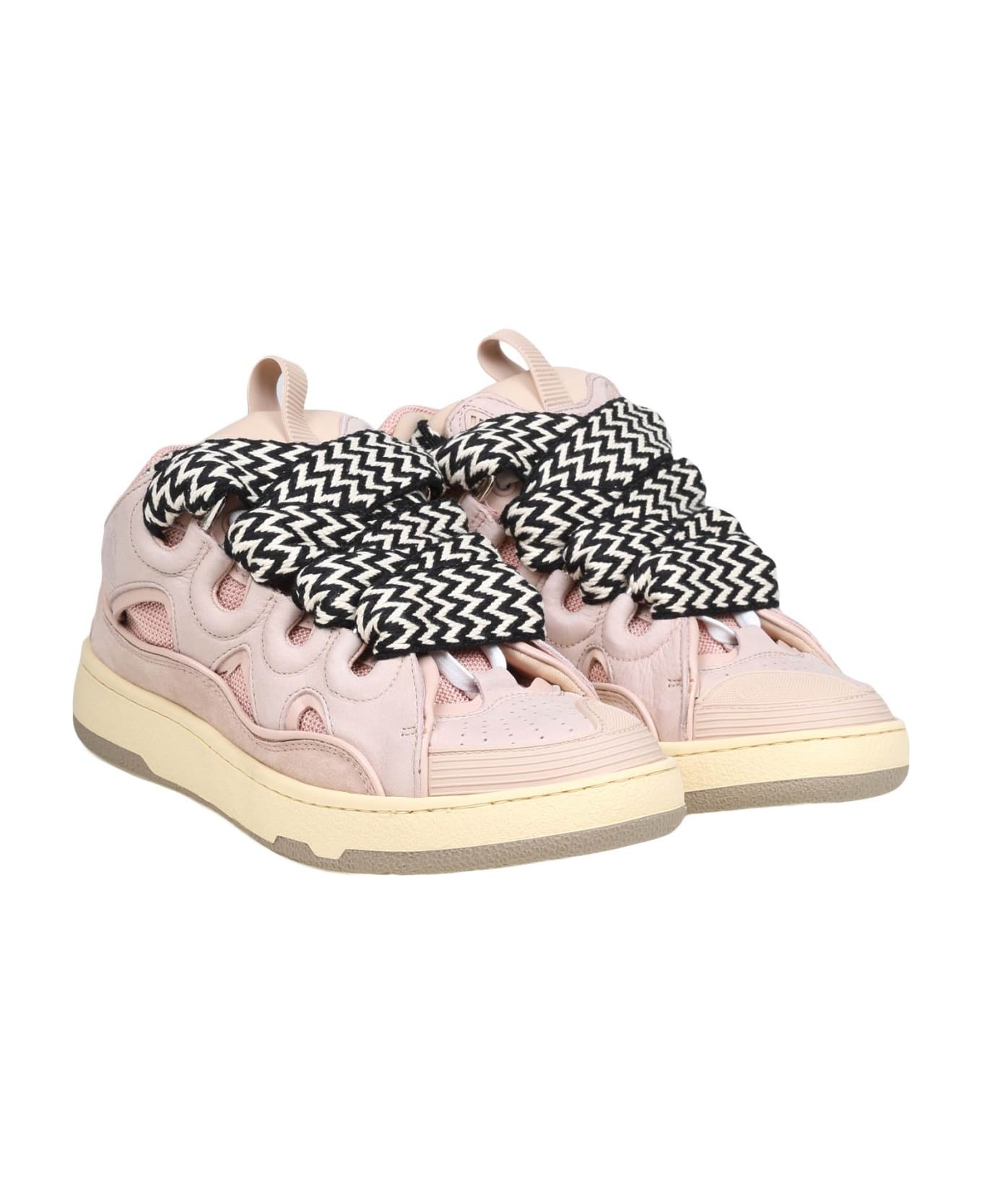 Lanvin Skate Sneakers In Pink Leather - Pink