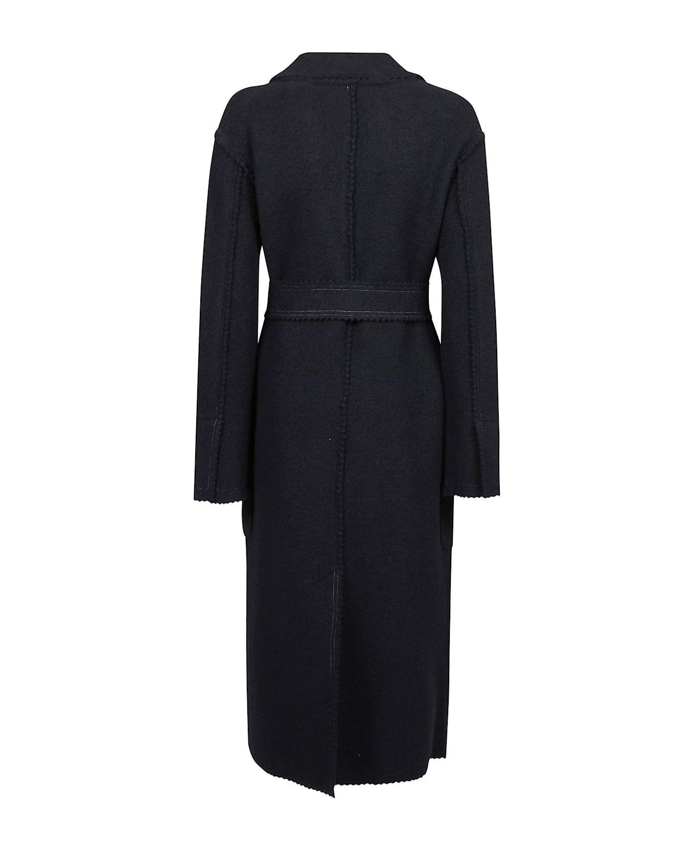 Max Mara Collared Belted Coat - BLUE