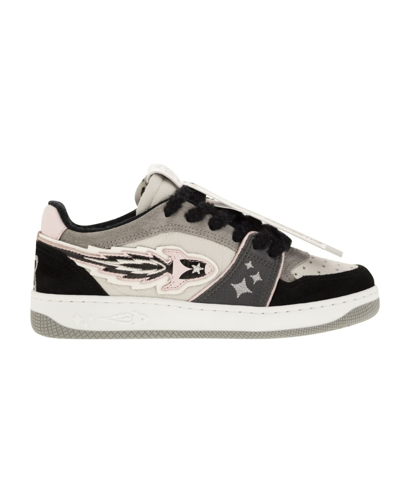 Enterprise Japan Ej Egg Rocket Leather Trainers With Logo