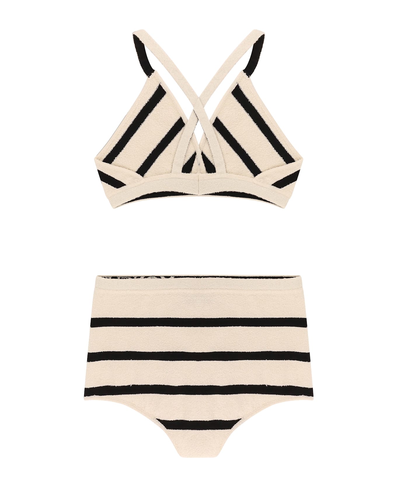 Moncler Top And Culotte Striped Cotton Blend Set - White