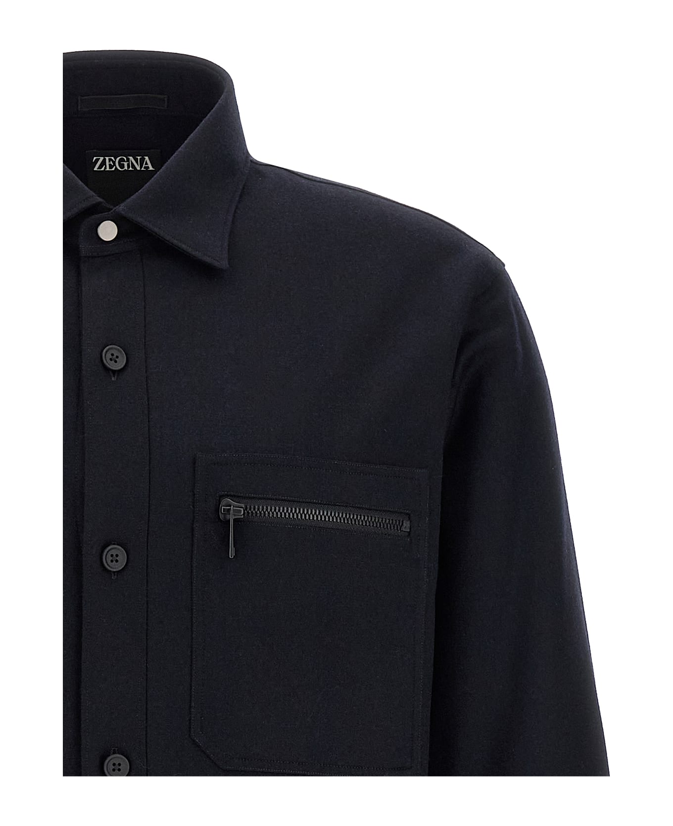 Zegna Techmerino Overshirt - Blue