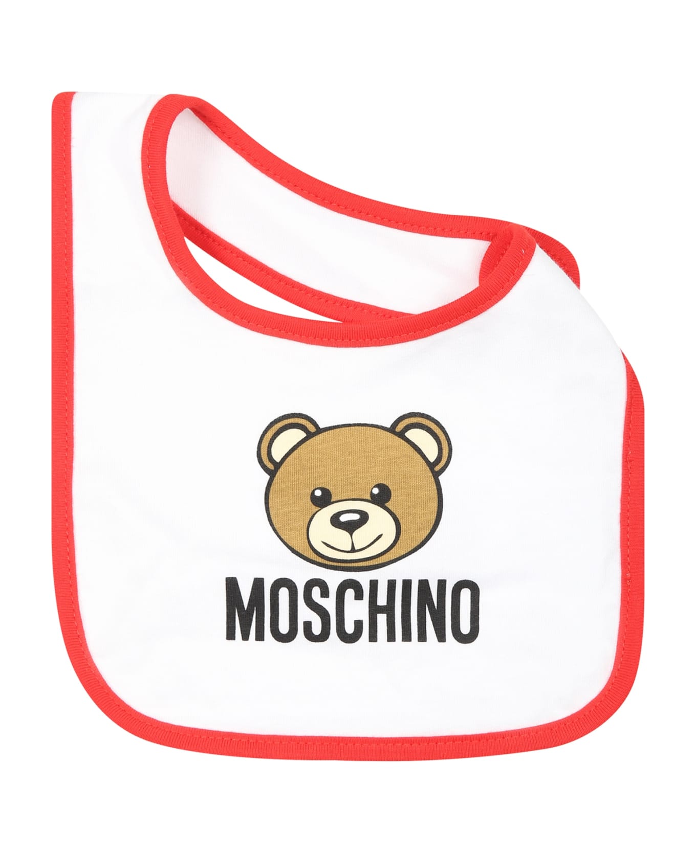 Moschino White Set For Babykids With Teddy Bear And Logo - White アクセサリー＆ギフト