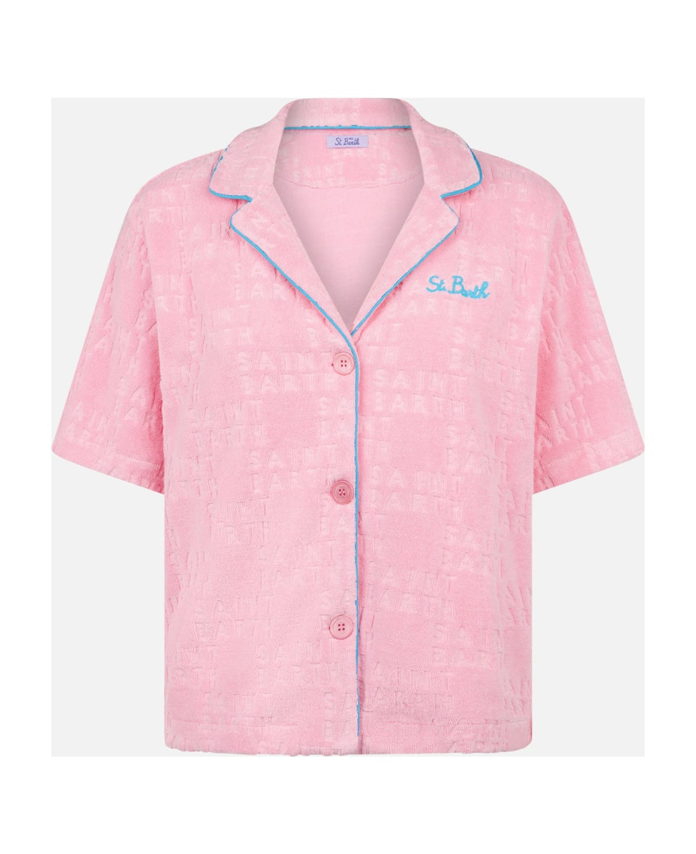 MC2 Saint Barth Woman Terry Embossed Shirt With Piping - PINK パジャマ