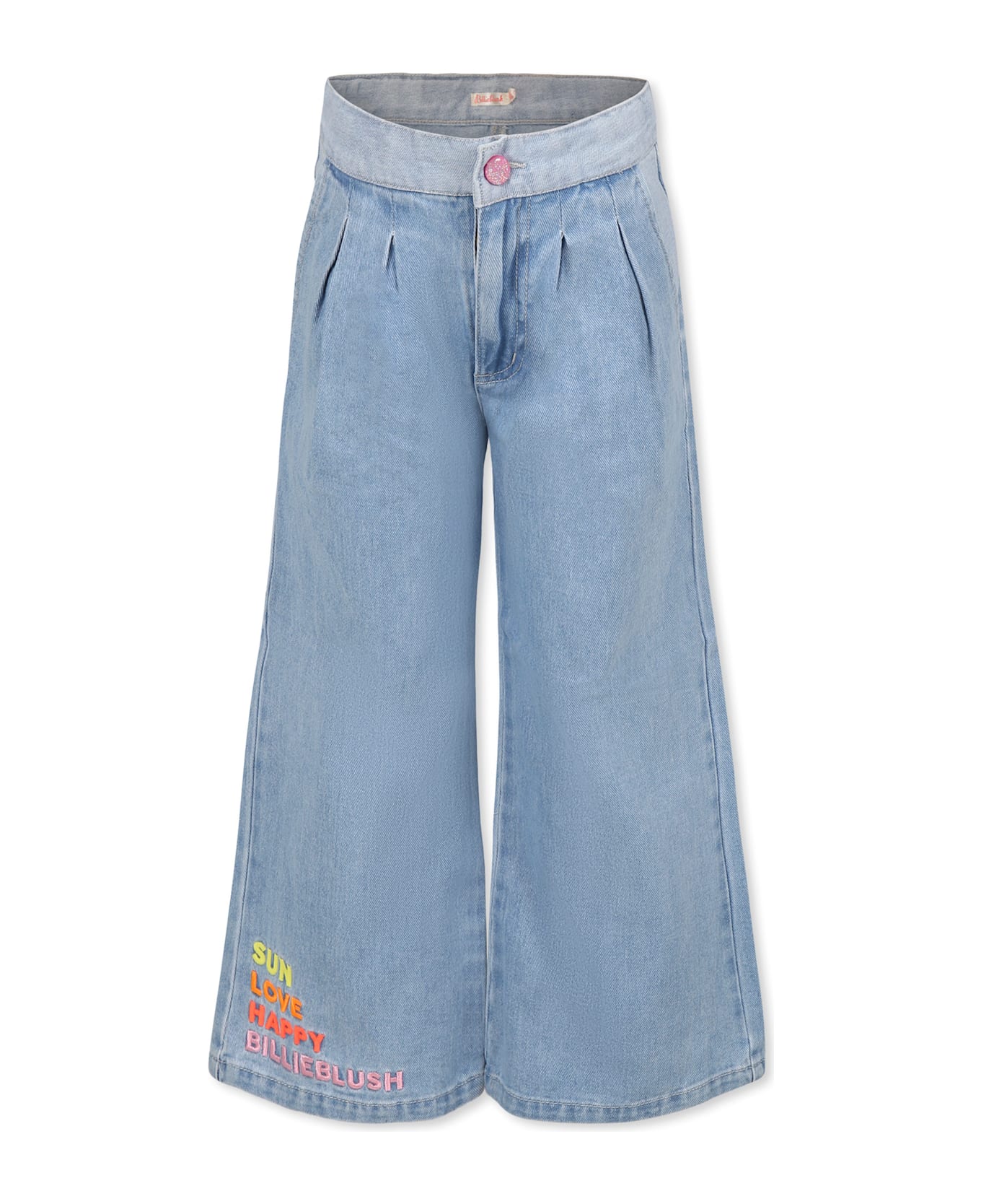 Billieblush Denim Jeans For Girl With Writing - Denim