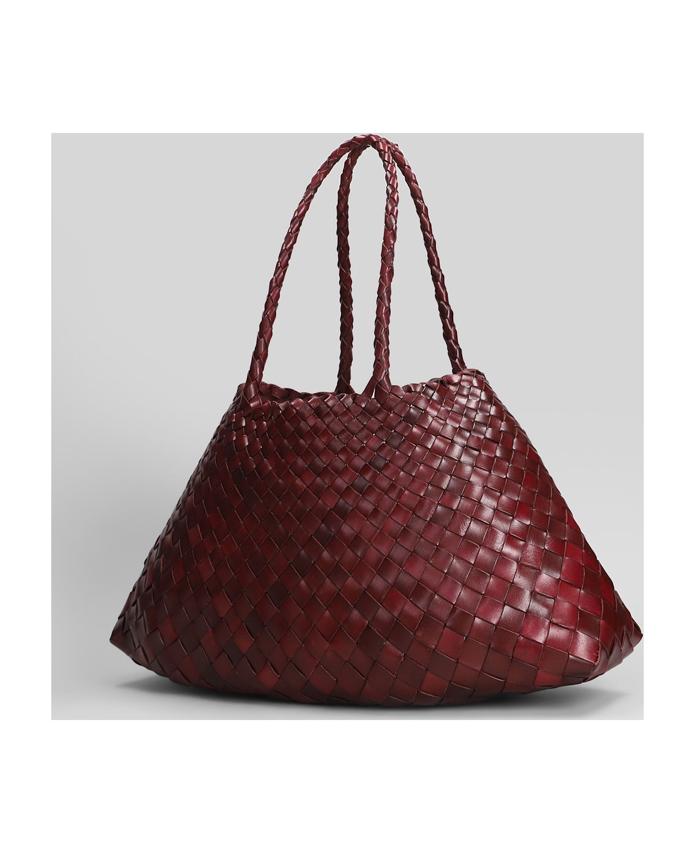 Dragon Diffusion Santa Croce Big Tote In Bordeaux Leather - bordeaux