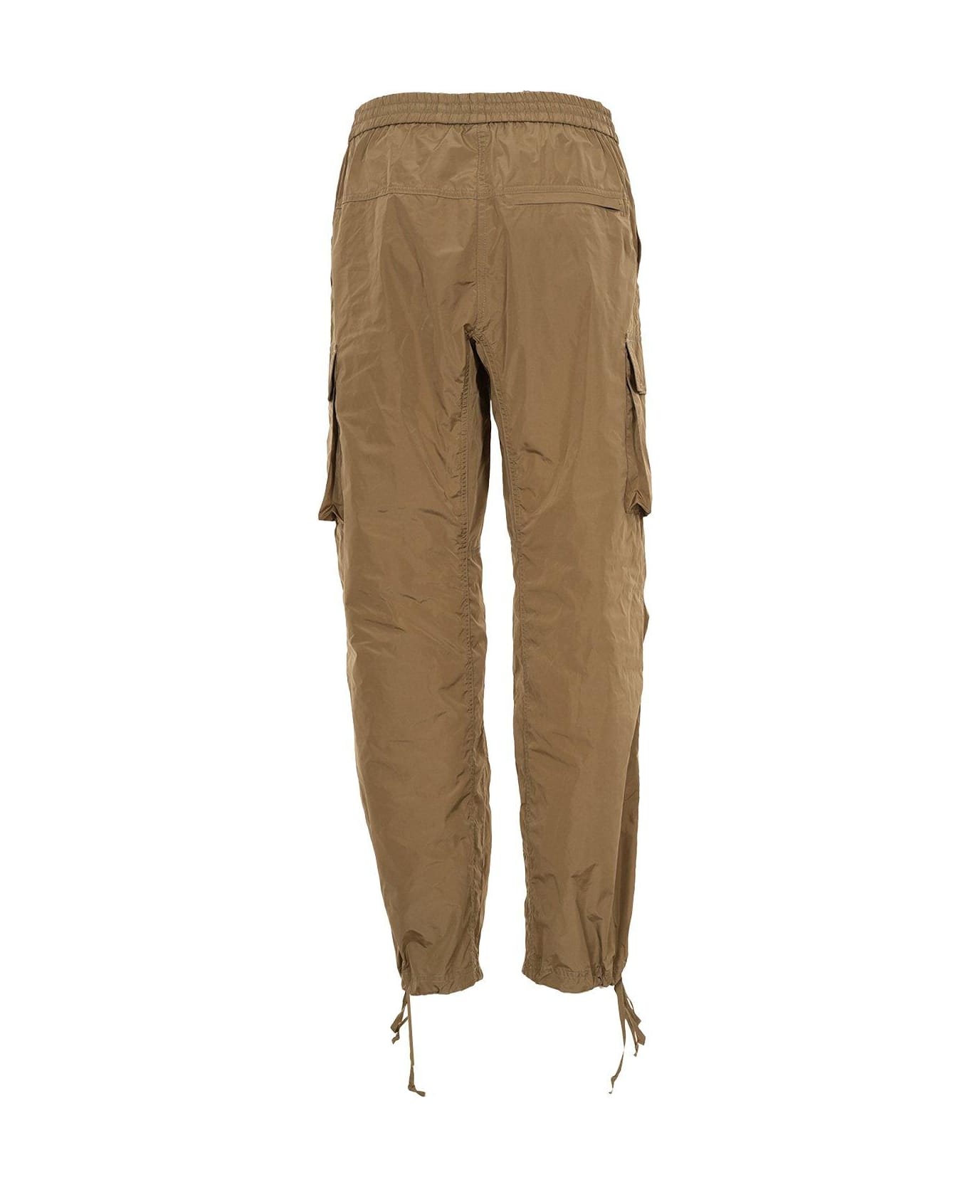 MSGM Wide-leg Drawstring Cargo Trousers - Military green ボトムス