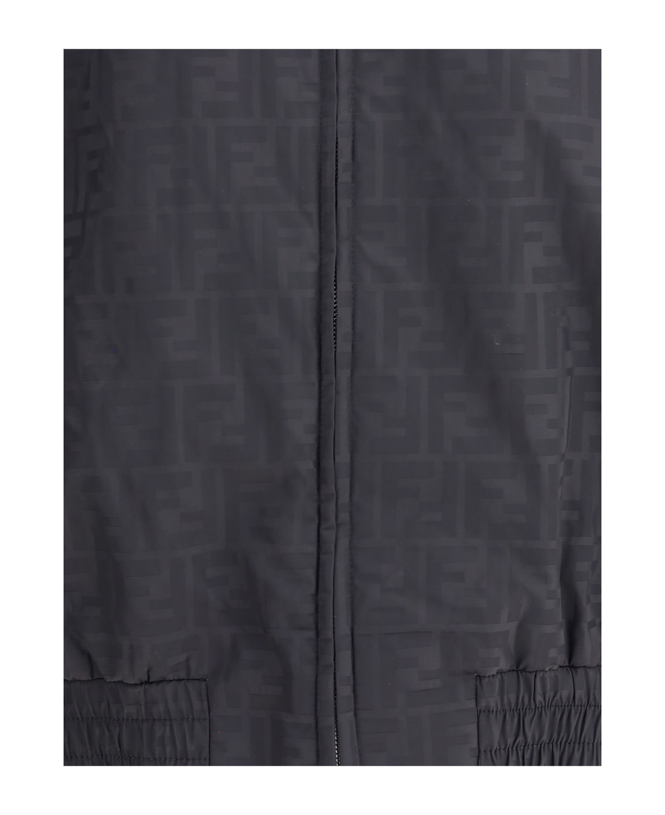 Fendi Padded Ff Nylon Bomber Jacket - BLACK