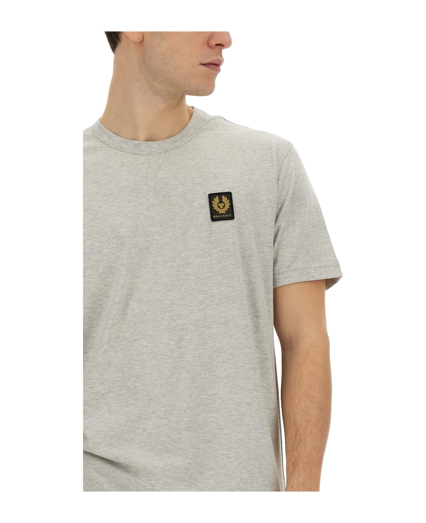 Belstaff T-shirt With Logo Patch - GRIGIO