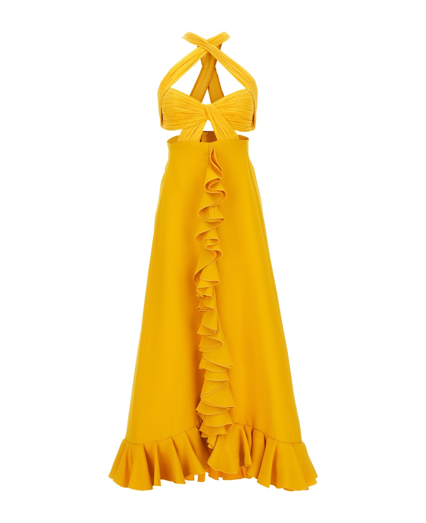 Giambattista Valli Flounced Cady Dress - Yellow
