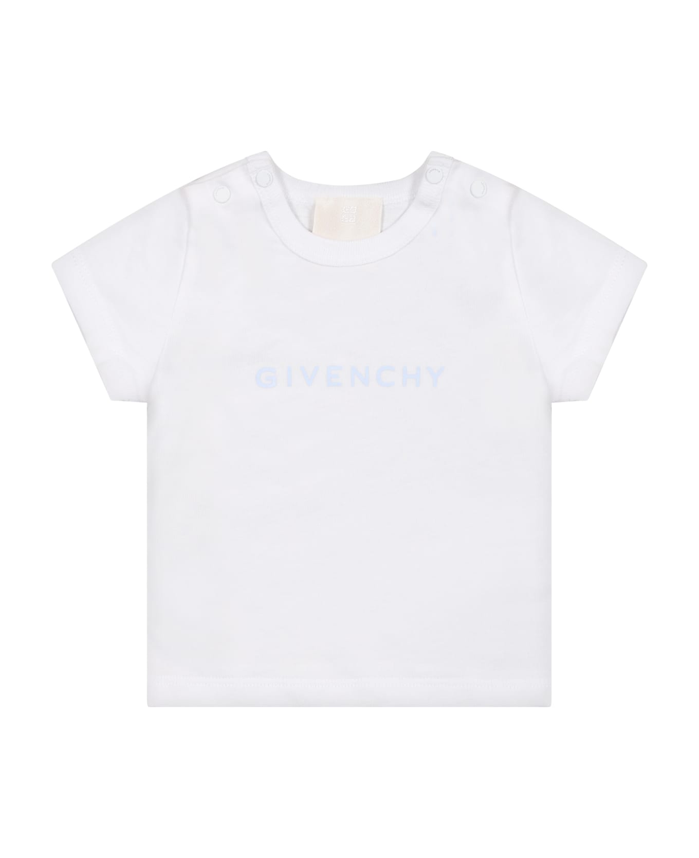 Givenchy White Set For Baby Boy With Logo - Light Blue