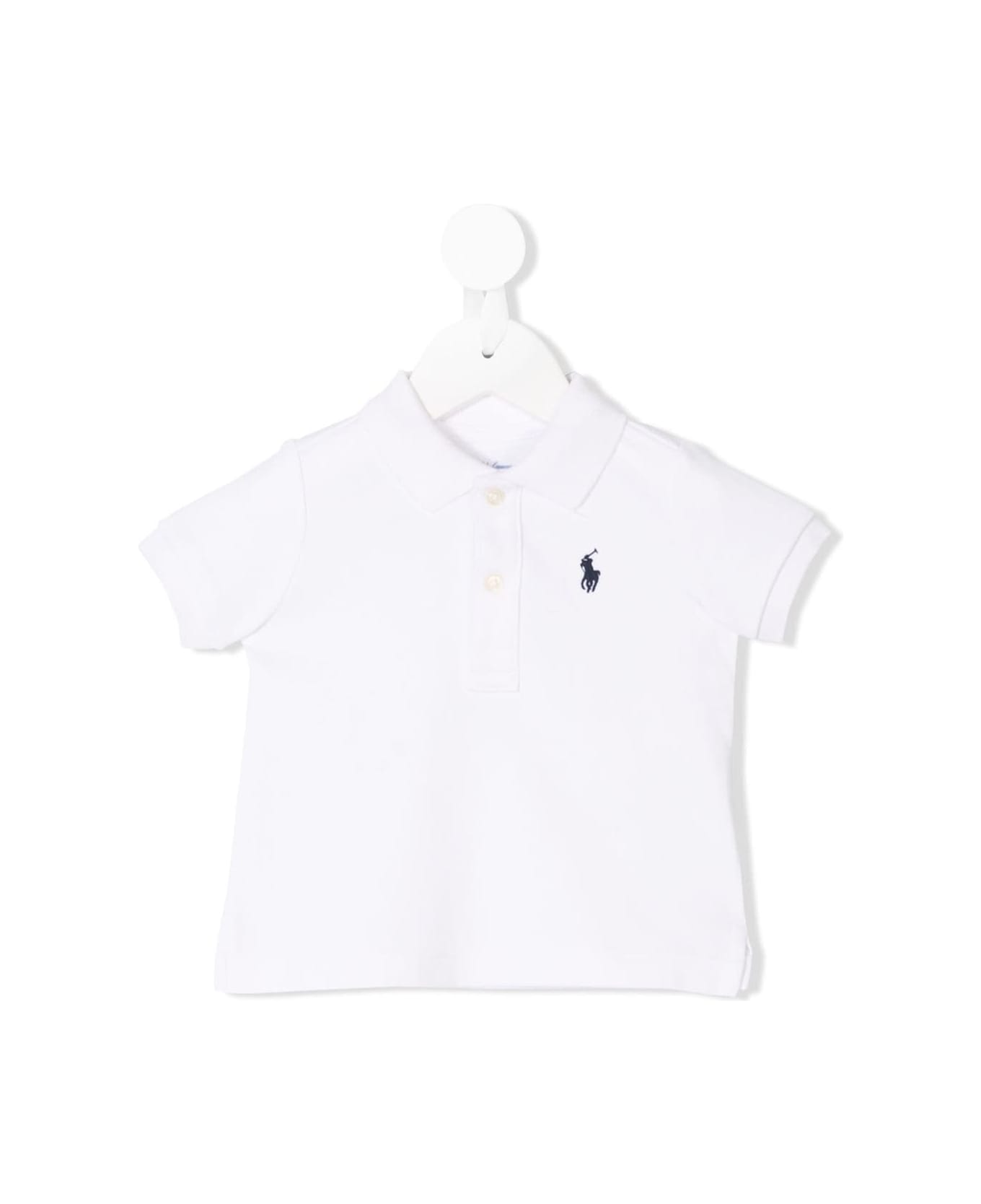 Polo Ralph Lauren White Polo With Logo In Cotton Baby - White Tシャツ＆ポロシャツ