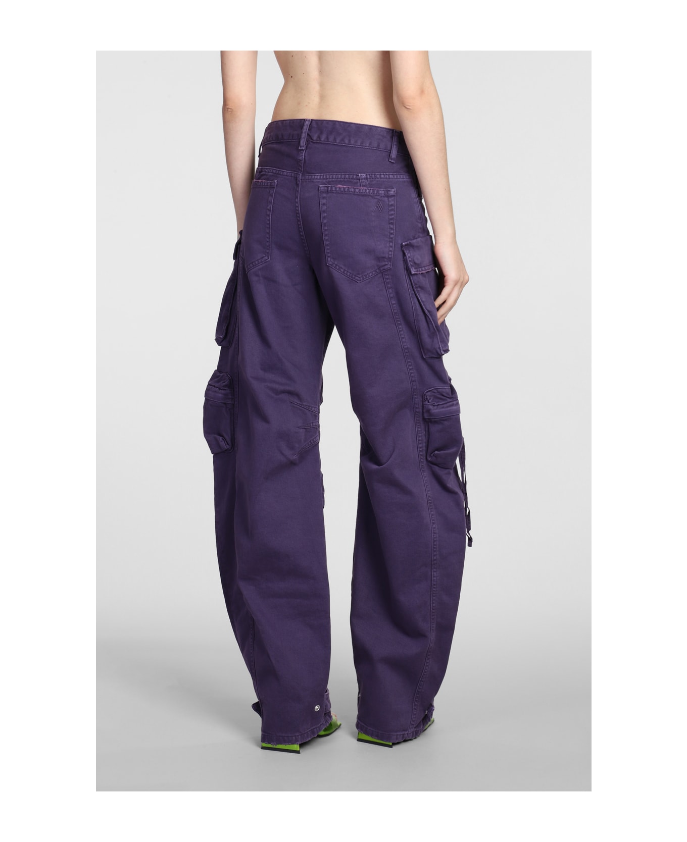 The Attico Fern Pants In Viola Cotton - PURPLE