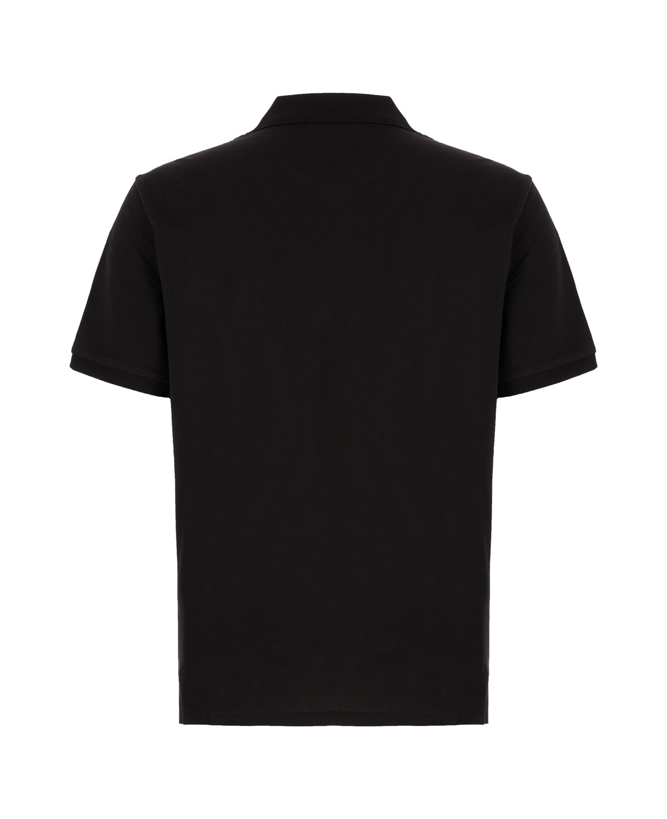 C.P. Company Black Stretch Cotton Polo Shirt - BLACK