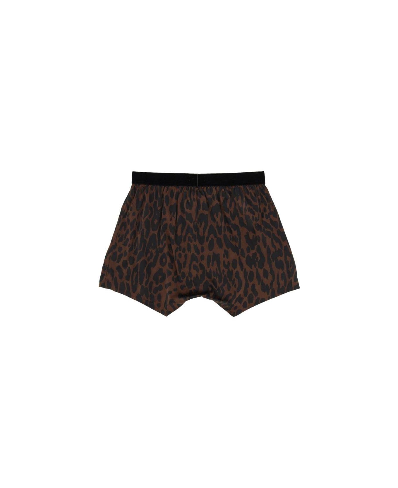 Tom Ford Leopard Printed Logo Waistband Boxers - ANIMALIER