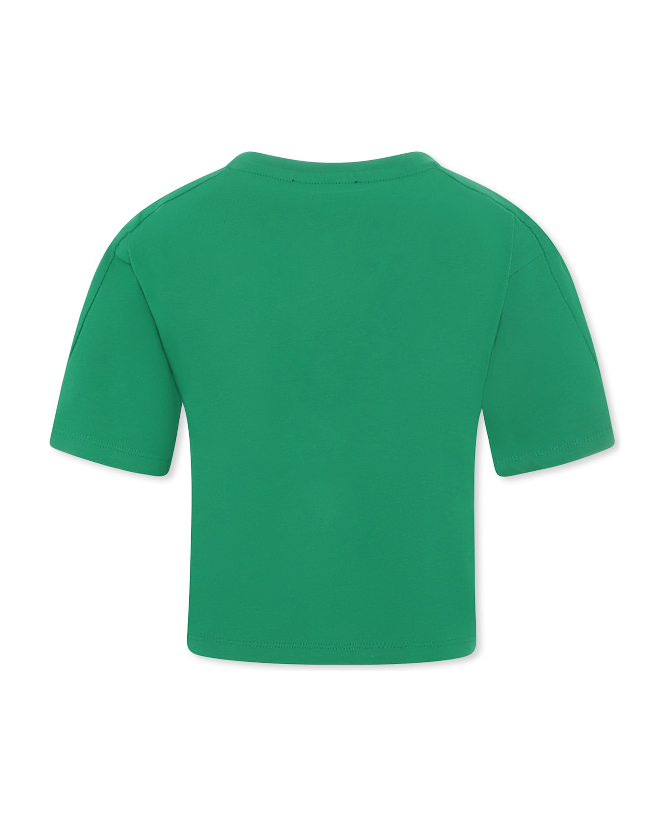 DKNY Green Crop T-shirt For Girl With Logo - Green