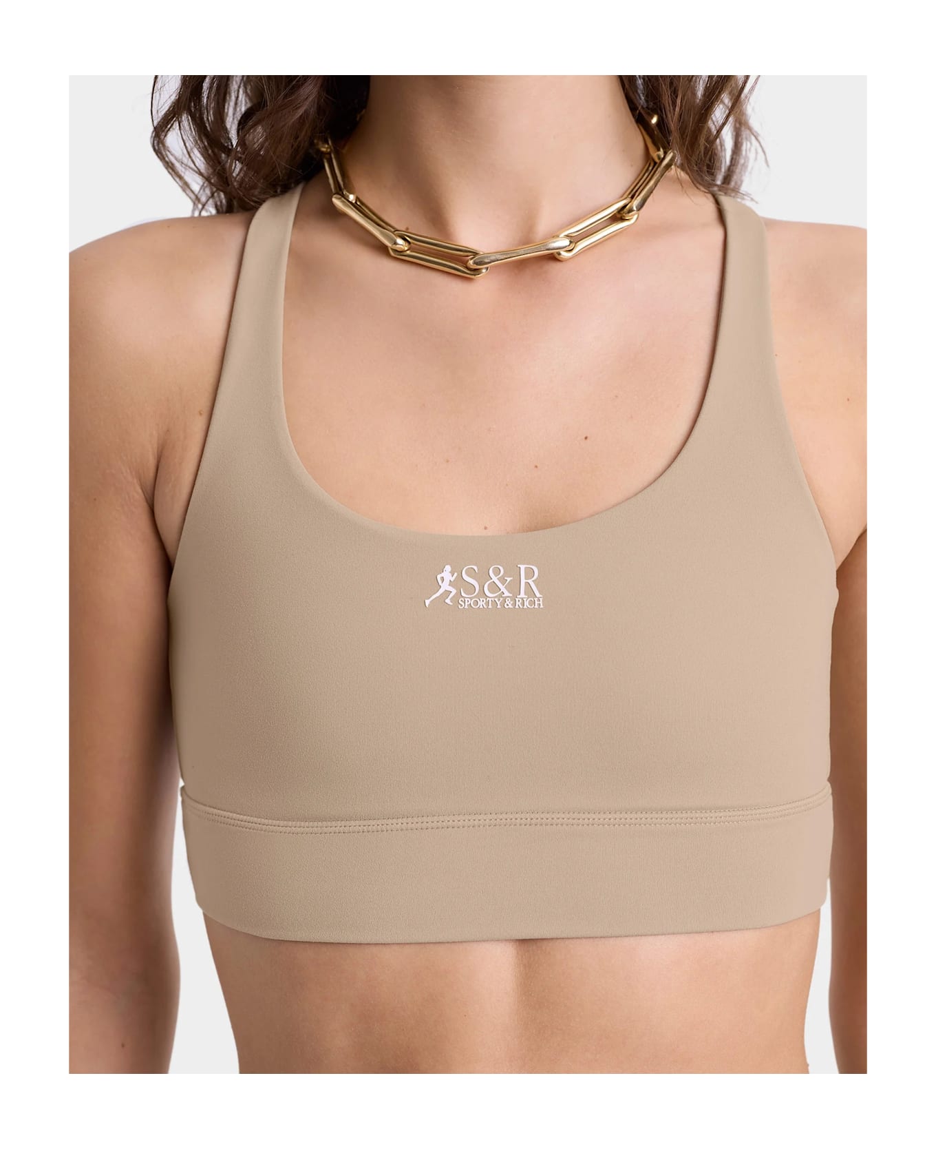 Sporty & Rich Sr Runner Active Bra - Elephant