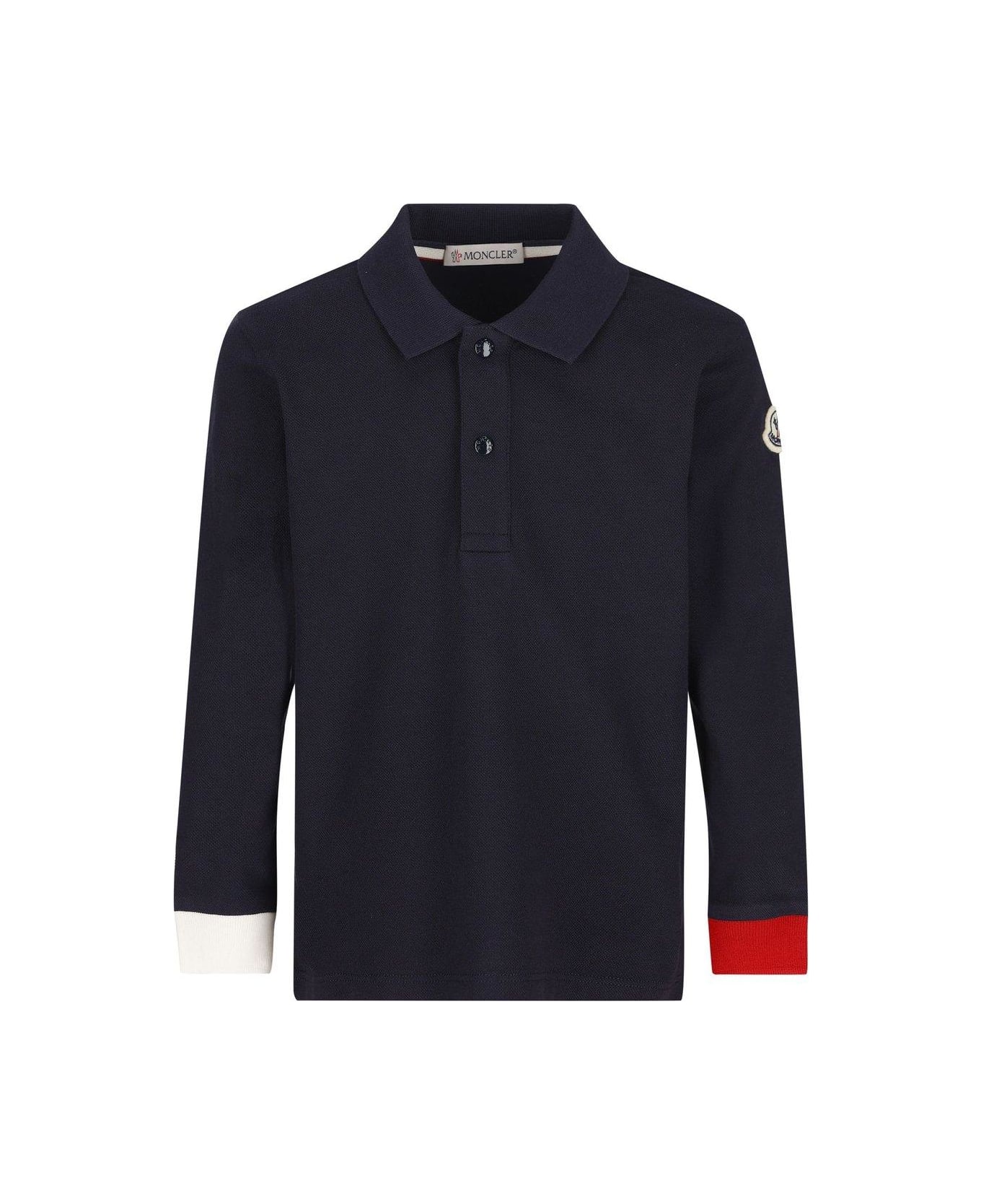 Moncler Button Detailed Long-sleeved Polo Shirt - NAVY シャツ