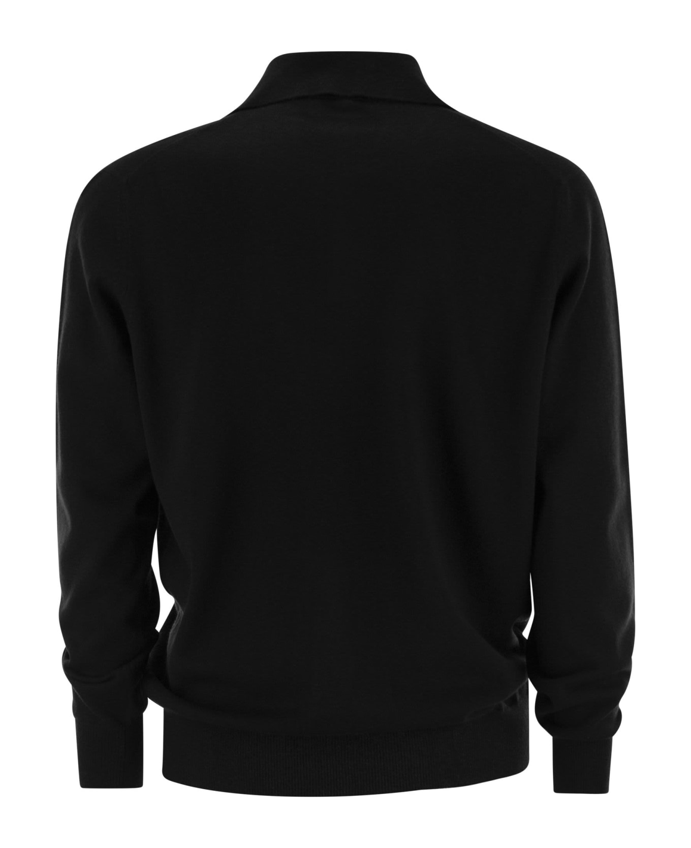 Brunello Cucinelli Cashmere Polo Neck Sweater - Black