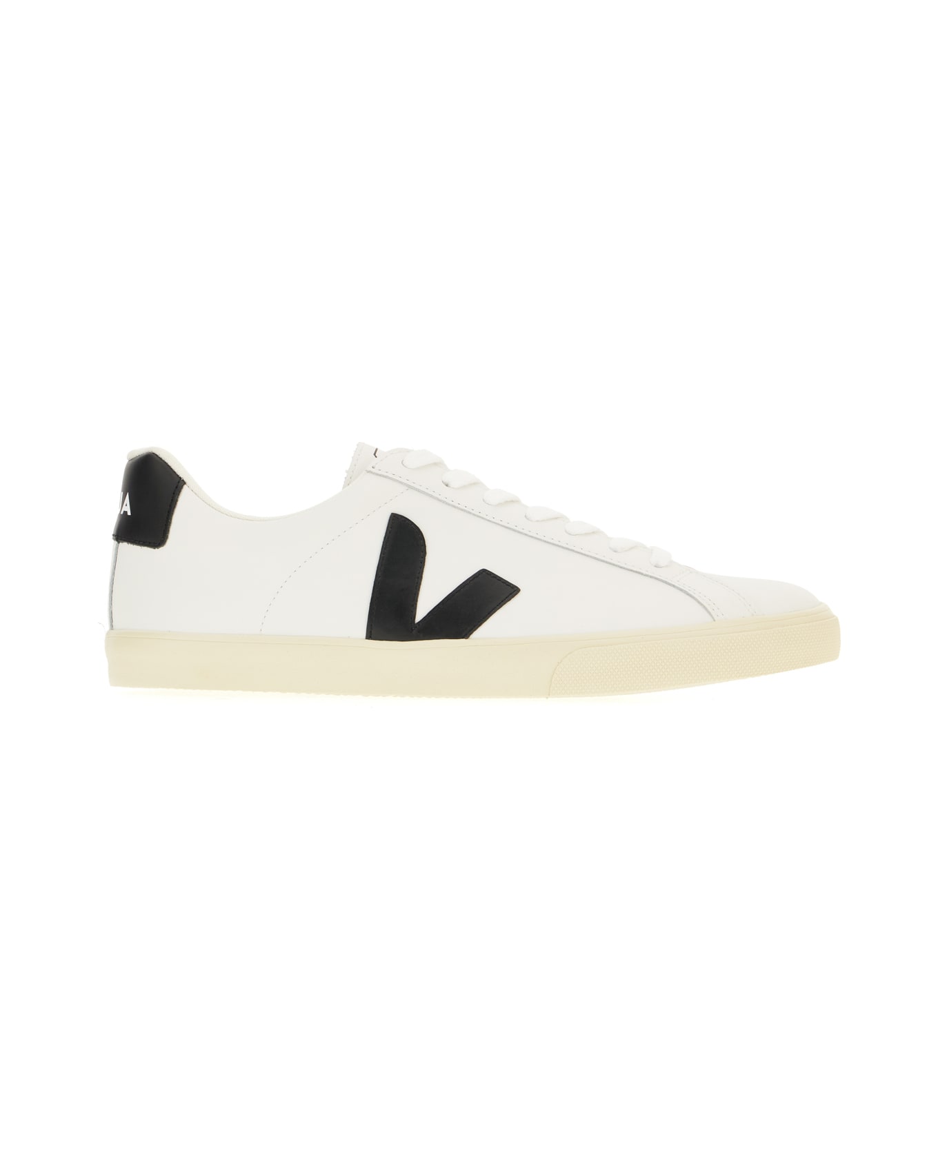 Veja White Leather Esplar Sneakers - EXTRA WHITE BLACK