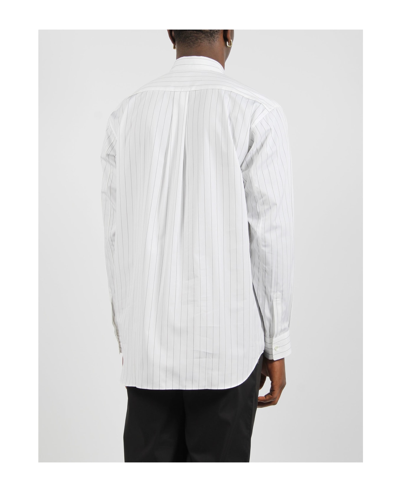 Comme des Garçons Shirt Striped Long Sleeve Shirt - White