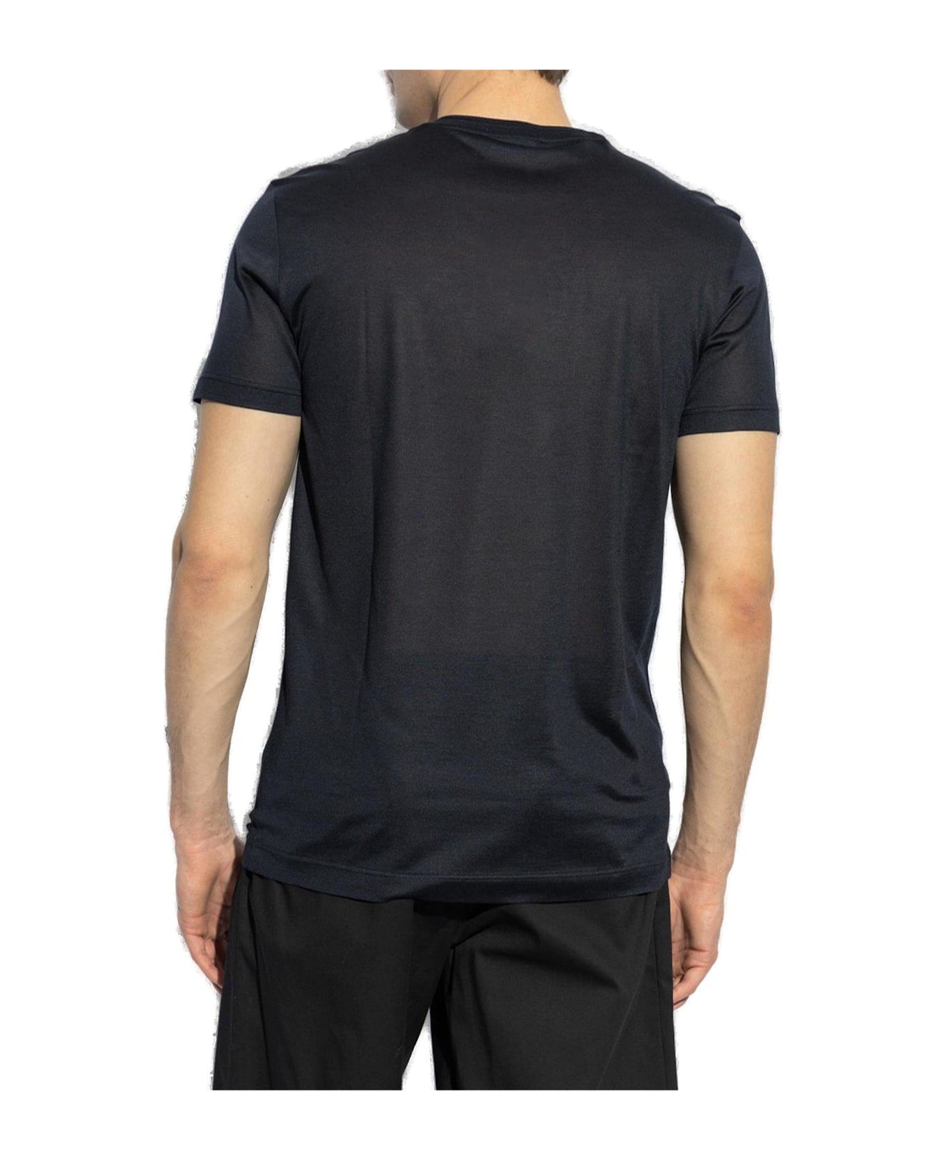 Dolce 
Gabbana Logo Embroidered Crewneck T-shirt - Blue