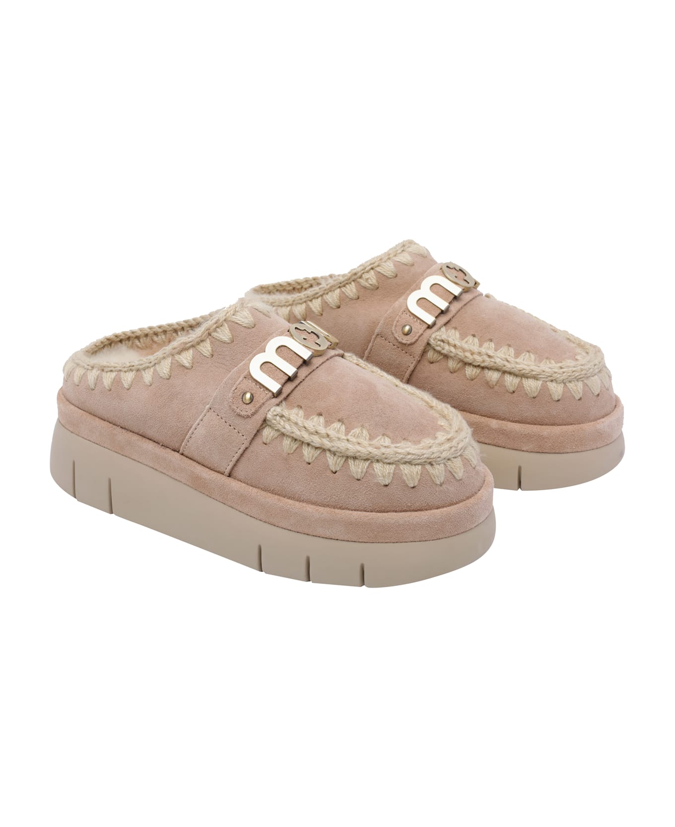 Mou Bounce Welt Clog Suede - Beige